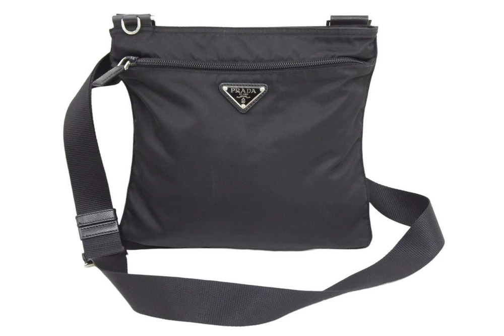 Prada Shoulder Bag Messenger Crossbody Triangle Black